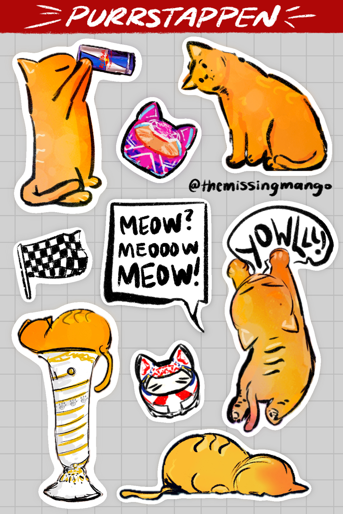 Purrstappen Sticker Sheet