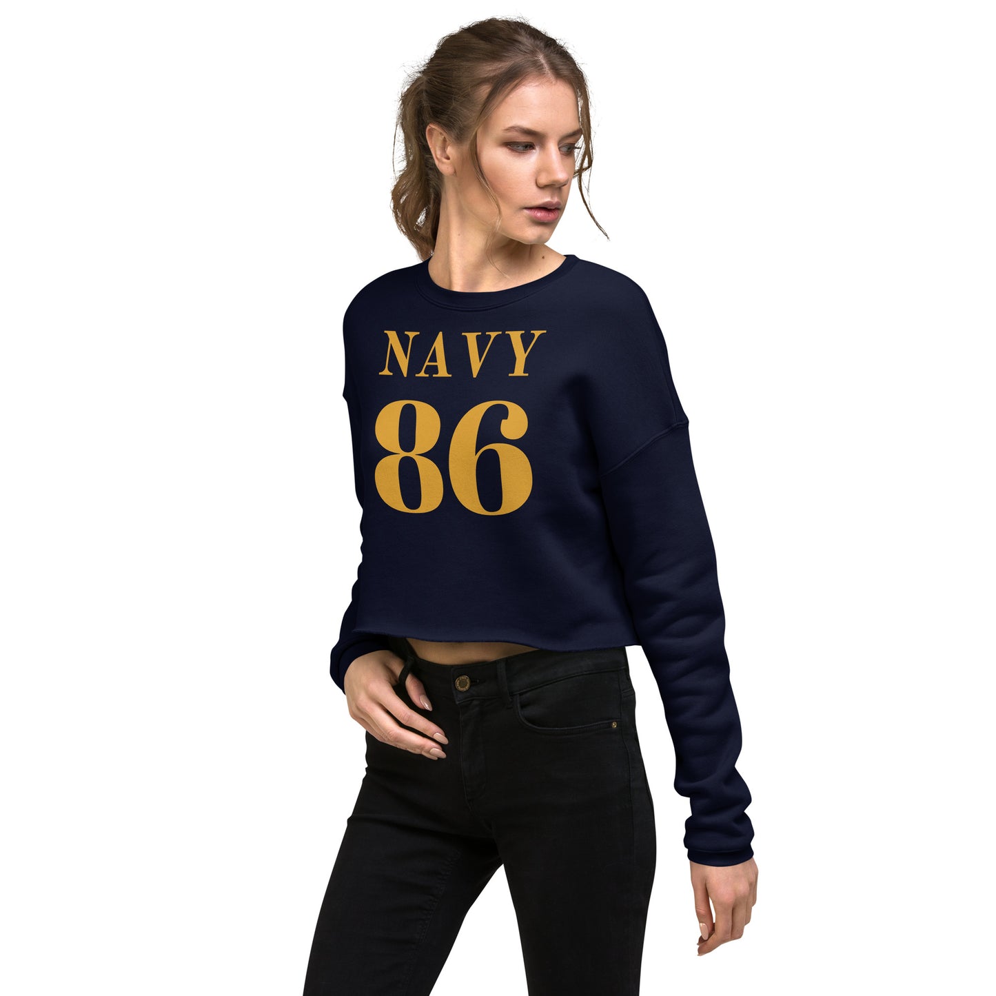 Navy ‘86 Crop Sweatshirt